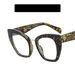 Women's Eyeglasses Cat Eye Large Frame Anti Blue Light Flat Glasses New Personalized Frame Glasses Trendy Plain Rice Nail Glasses Frame_viptrois.com