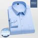 Men's Stretch Non-Iron Dress Shirt, Wrinkle-Resistant Long Sleeve Business Shirt, Slim Fit Solid Color Formal Office Shirt With Comfort Flex Fabric_viptrois.com
