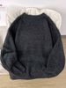 Men's Clothing Autumn/Winter Thick Crew Neck Sweater Thickened Round Neck Sweater - Oversized Retro Knit Pullover With Premium Cozy Feel (Grey/Brown)_viptrois.com