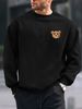 Men's Loose Casual Fashionable Classic Cartoon Bear Pattern Printed Round Neck Long Sleeved Sportswear For Autumn And Winter_viptrois.com