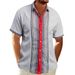 Men's New Summer Shirt Waffle Casual Lapel 3D Printed Button Short Sleeve Shirt_viptrois.com