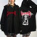 Dark Style Women's Hoodie Gothic Couple Demon Skull Harajuku Large Size Zipper Sweatshirt_viptrois.com