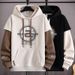 Streetwear Fake Two-Piece Hoodie – Oversized Drop Shoulder Design (Brown/Black/Apricot, Sizes M-5XL)_viptrois.com