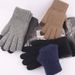 Sports Gloves Skiing Cycling Motorcycle Hiking Touch Screen Gloves Men's Gloves Warm With Fleece Thickened Finger Knitting Touch Screen_viptrois.com