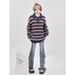 Striped Sweater Men's Autumn/winter Lapel Retro Loose Knit Sweater Youth Sweater_viptrois.com