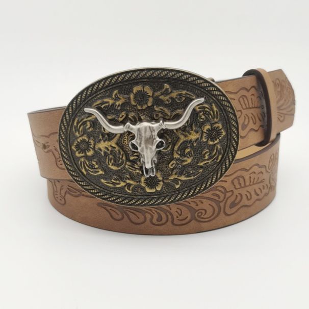 Bohemian Vintage Belt For Women & Men - Adjustable Leather Waistband With Buckle | Hippie Chic Retro Style (1.8" Width, Fits 28-42 Inch Waist)_viptrois.com