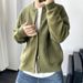 Pure Japanese Cardigan Men's Spring And Autumn Hong Kong Style Knitted Round Neck Jacket Simple Loose Thickened Sweater Coat_viptrois.com