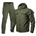 Men's Winter Shark Skin Softshell Jacket Set - Fleece Lined, Windproof, Tactical Outdoor Suit For Hiking, Military Enthusiasts_viptrois.com