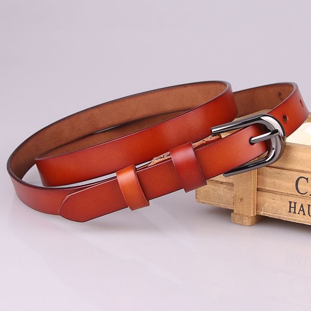 Women's genuine leather belt fashion versatile decorative belt casual pin buckle belt _viptrois.com