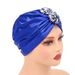 New Fashionable Muslim Multi-color Headscarf Hat With Two Buttons On The Forehead, Women's Versatile Pullover And_viptrois.com