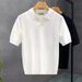 Men's Clothing Men's Summer Thin Knitted Ice Silk Half Sleeve New Youth Luxury Style Lapel T Shirt Short Sleeved Polo Shirt_viptrois.com