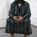 Men's Clothing Color Matching Striped Long Robe Hoodie Ethnic Style Kebaya_viptrois.com