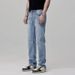 Men's Clothing Small Straight Washed, Casual, Loose, Handsome, Men's Commuting, Slim And Simple Jeans_viptrois.com