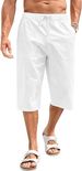 Summer Thin Cotton And Linen Capri Pants, Large-sized Loose Wide-leg Men's Hip-hop Sportswear And Casual Shorts_viptrois.com