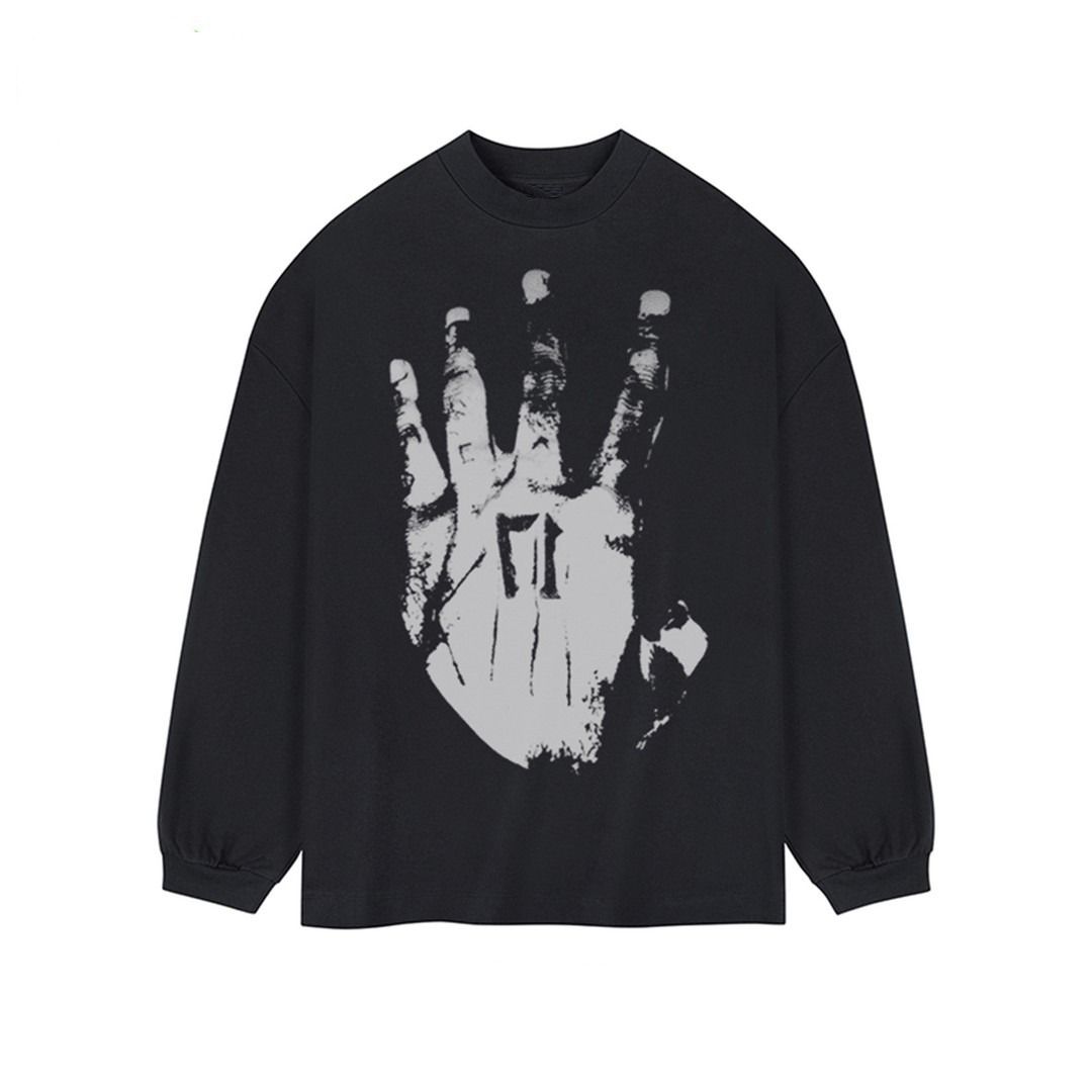 260GSM Oversized Streetwear T-Shirt – Minimalist Drop Shoulder Tee With Raw Hem Detail (Unisex Relaxed Fit, Heavyweight Cotton) – Black/White_viptrois.com