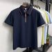 Men's Clothing Men's Seamless Nylon Ammonia Short Sleeve Shirt Turn Down Collar Half Zip T-Shirt Business Style Summer_viptrois.com
