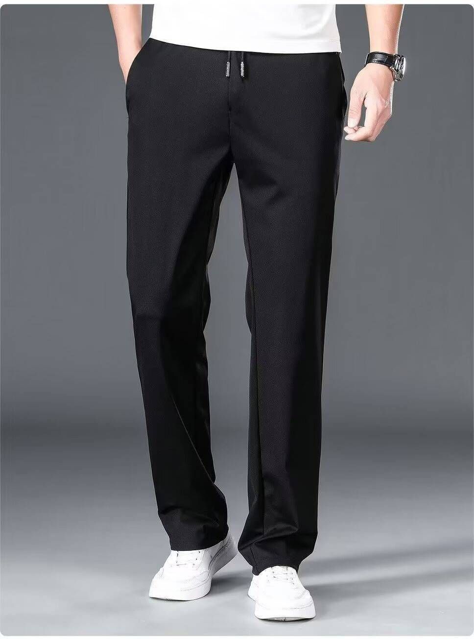 Men's Summer Cool Comfort Stretch Cargo Pants - Breathable Loose Fit Straight Leg Trousers For Casual Sports (Black, Dark Gray, Light Gray, Green)_viptrois.com