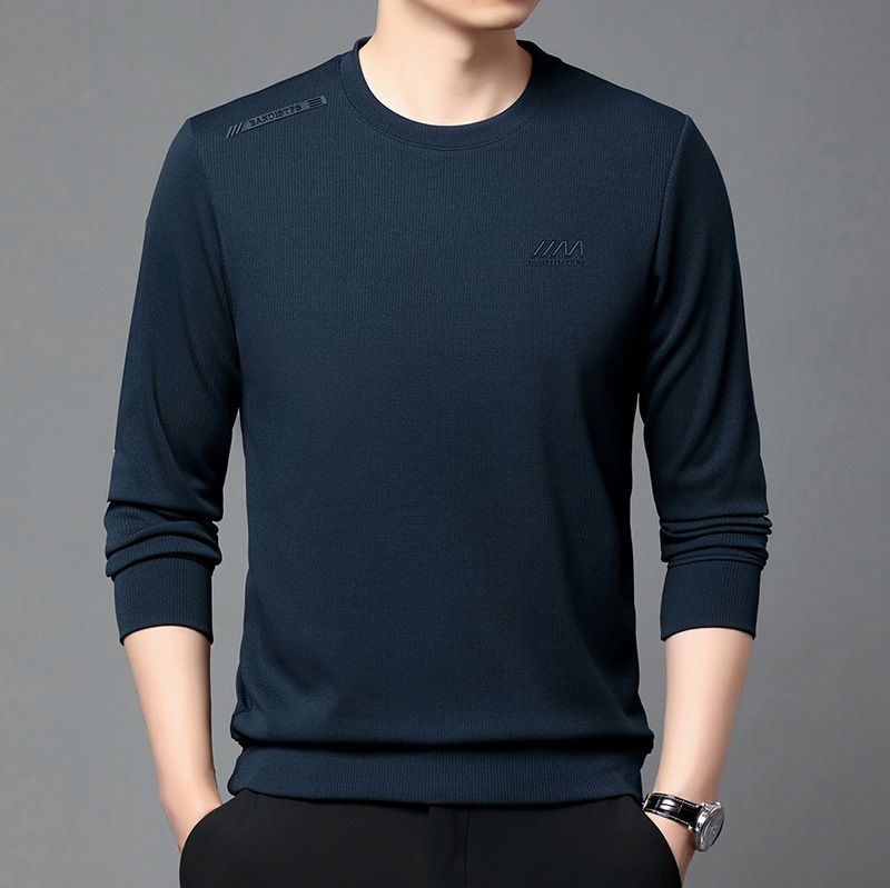 Men's Clothing Sweatshirt Round Neck Men's Fleece Sweatshirt Winter Warm Casual Pullover Long Sleeve T-Shirt Loose Fit Fashion Crewneck Top_viptrois.com
