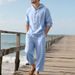 Men's Clothing Men's Long Sleeved Hooded Shirt Loose Trousers Beach Leisure Suit_viptrois.com