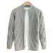 Men's Plus Size Zip-Up Knit Cardigan - Lightweight Breathable Pullover Jacket For Casual & Business Wear (Black, Grey, Beige)_viptrois.com