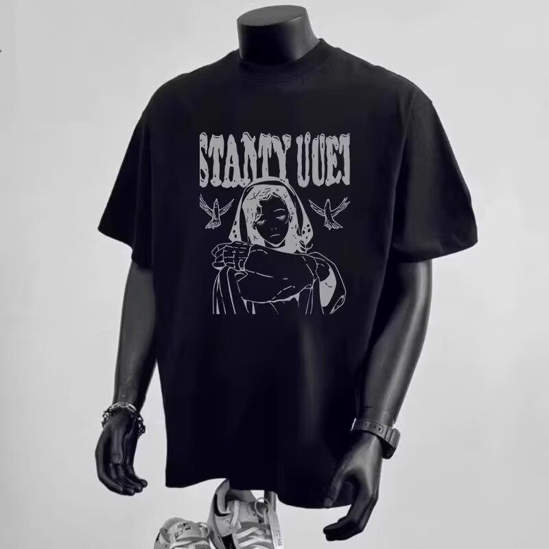 Men's Oversized Graphic Print T-Shirt – 220GSM Heavyweight Cotton Tee With Urban Art Design_viptrois.com
