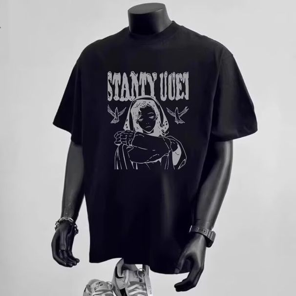 Men's Oversized Graphic Print T-Shirt – 220GSM Heavyweight Cotton Tee With Urban Art Design_viptrois.com