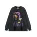 Men's Clothing High Street Dark Doberman Washed Old Short Sleeve T Shirt Street Lazy Style Tops_viptrois.com