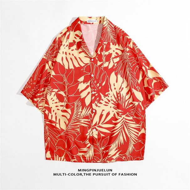 Loom New Hawaiian Beach Casual Cotton Men's Loose Short Sleeve Shirt European And American Style Wholesale_viptrois.com