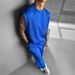 Men's Clothing Sports Casual Pants Vest Suit Loose Sleeveless T Shirt Fitness Suit_viptrois.com
