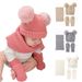 Baby clothing woolen monochrome warm children's hat, scarf and gloves three-piece set_viptrois.com