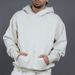 Loom Cross-Border New European And American Style Fleece-Lined Thickened Hooded For Men Loose Fit Drop Shoulder Solid Color_viptrois.com