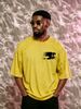 100% Cotton 190g Bold Letter Graphic Print Short Sleeve Crew Neck Casual Daily Wear Men Summer T-Shirt_viptrois.com