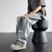 Men's Clothing Ripped Jeans Men Summer New Thin Design Niche Washed Distressed Loose Straight Trousers_viptrois.com