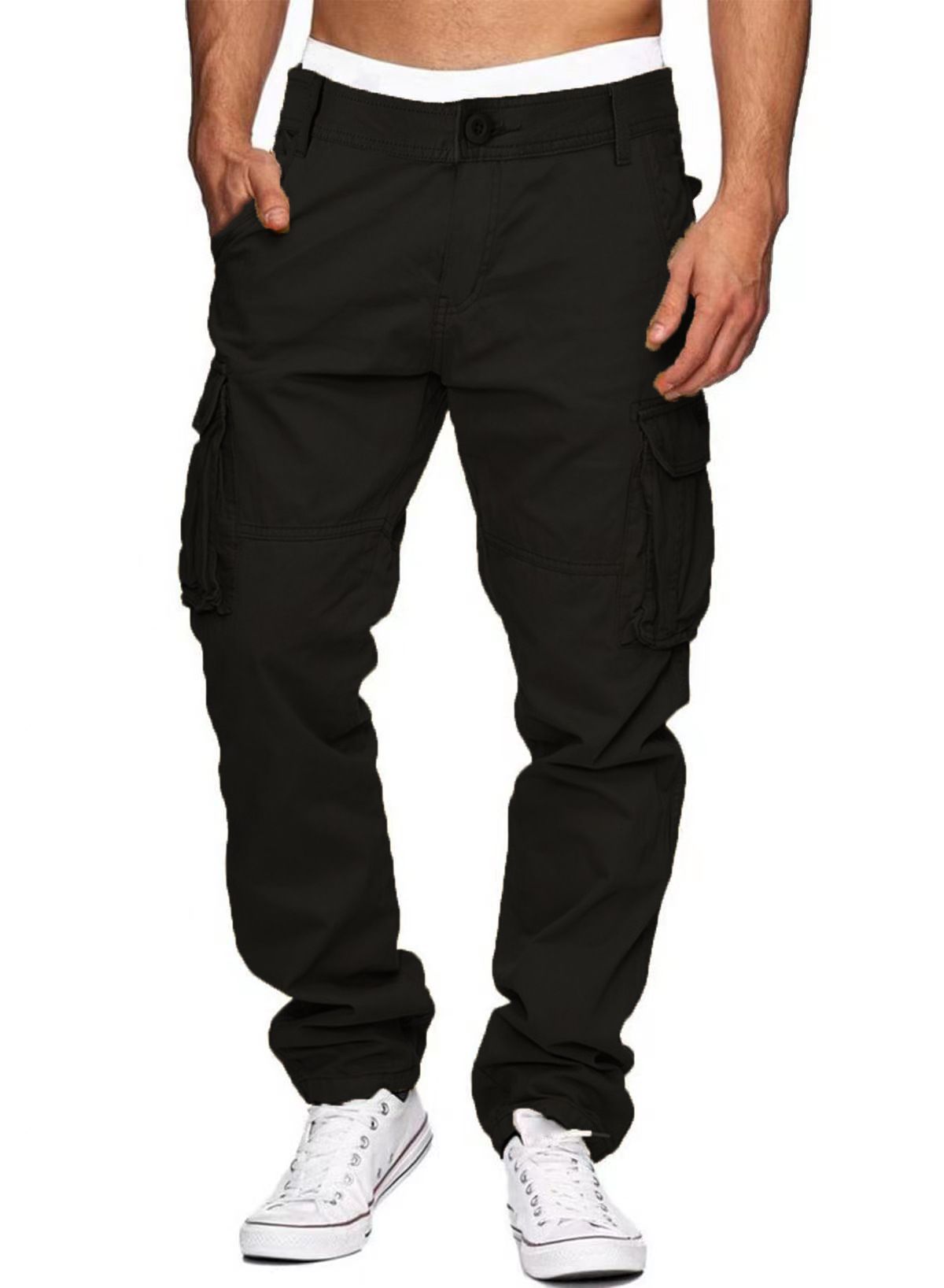 Men's Clothing Multi Pocket Overalls Men's Outdoor Sports Trousers Pure Cotton Work Clothes Outdoor Trousers_viptrois.com