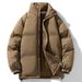 Men's Winter Padded Jacket Warm Thickened Polyester Coat Stand Collar Casual Streetwear_viptrois.com