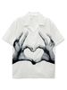 Men's Clothing European Size Trendy Brand Niche Korean Hip Hop Short Sleeved Printed Shirt Men's Beach Loose Casual Couple Shirt Women_viptrois.com