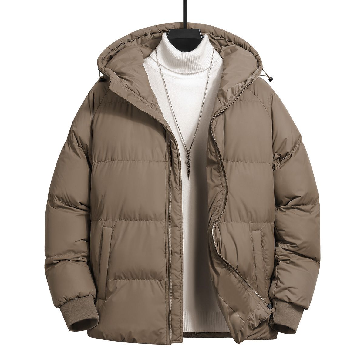 Men's Clothing Cotton Coat Thickened Hooded Thickened Cotton Hooded Jacket - Loose Fit, Warm & Stylish Winter Coat For Casual & Outdoor Activities_viptrois.com