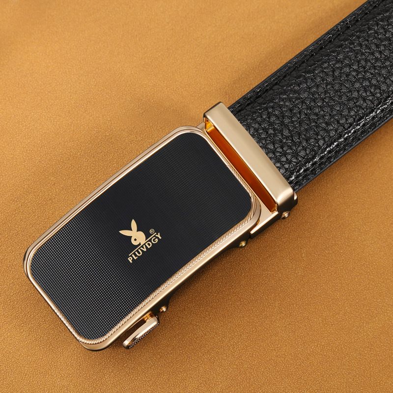 Men's Belt Alloy Automatic Buckle Belt Trendy Business Versatile Trouser Belt For Young And Middle Aged People Simple Casual Belt_viptrois.com