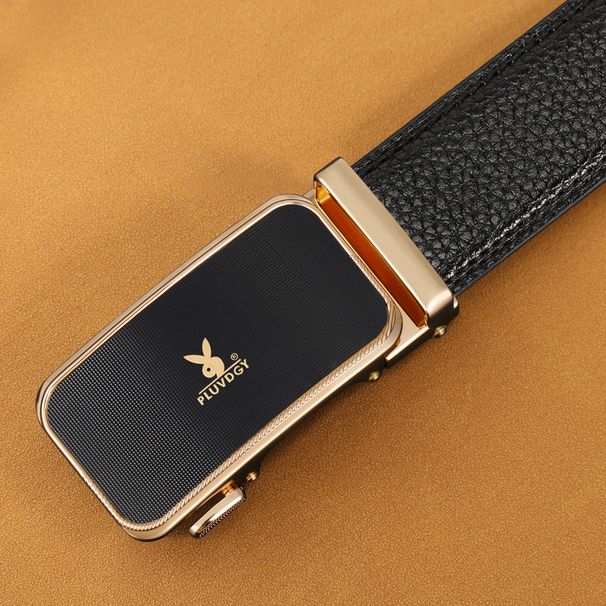 Men's Belt Alloy Automatic Buckle Belt Trendy Business Versatile Trouser Belt For Young And Middle Aged People Simple Casual Belt_viptrois.com
