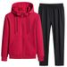 Casual Suit Men's Sport Loose Hooded Coat Trousers Cardigan Top Two-piece Fashion Set_viptrois.com