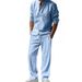 2025 Four Seasons Linen Men's Casual Set Loose Long-sleeved Long Pants Shirt Set For Men_viptrois.com