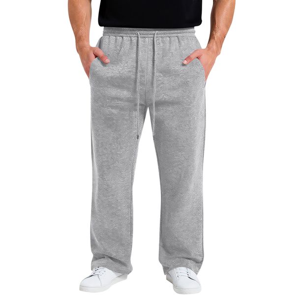 2027 Spring Autumn Fashion European-USA Style Sweatpants Men Polyester High Waist Pure Color Drawstring Lace-Up Casual Sport Pants_viptrois.com
