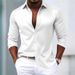 2027 Spring Summer Fashion Men Lapel Pure Color Single-Breasted Long Sleeve Casual Shirts S-3XL_viptrois.com