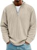2026 Autumn/Winter New Men's Casual Round-neck Zip Cotton Canvas Long-Sleeve Polo Shirt Sweatshirt_viptrois.com