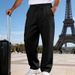 Men's Stretch Knit Jogger Pants – All-Season Straight-Leg Business Casual Trousers (Navy/Black/Army Green, S-Xxxl)_viptrois.com