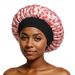 Wide-Brimmed Satin Sleep Cap With Floral Print & Bow Design - Stretchy & Comfortable Hair Protection Bonnet For Women_viptrois.com