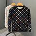 Design Sense Worn Plaid Sweater Men's Spring And Autumn Trendy Brand Ruffian Handsome Round Neck Men's Top 2024 New Bottoming Shirt_viptrois.com