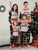 Christmas parent-child Christmas tree car print home dress round neck tie long sleeve trousers pajamas_viptrois.com