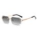 New Fashion Men's Trendy Frameless Women's Polygonal Cut Edge Sunglasses_viptrois.com