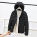 2023 Autumn and Winter New Thin Down Jacket Women Thin Seamless Couple Short Fashion Hooded Jacket Women_viptrois.com
